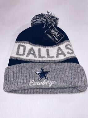 NWT New York Dallas Cowboys Cuffed Knit Pom Beanie